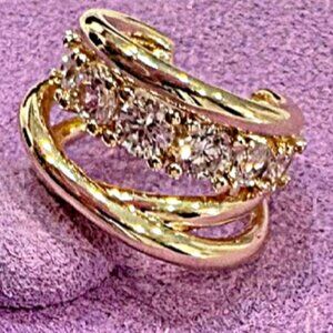 Oh She Fancy Gold Layered Diamond Ear Cuff  Melinda Maria